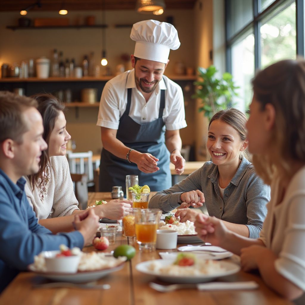 Staff members engaging with children and families